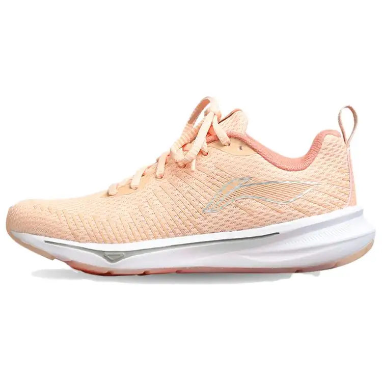 Li Ning Abrasion Resistant Lightweight Wear resistant And Lightweight Low top Running Shoes Women's Sweet Peach Orange