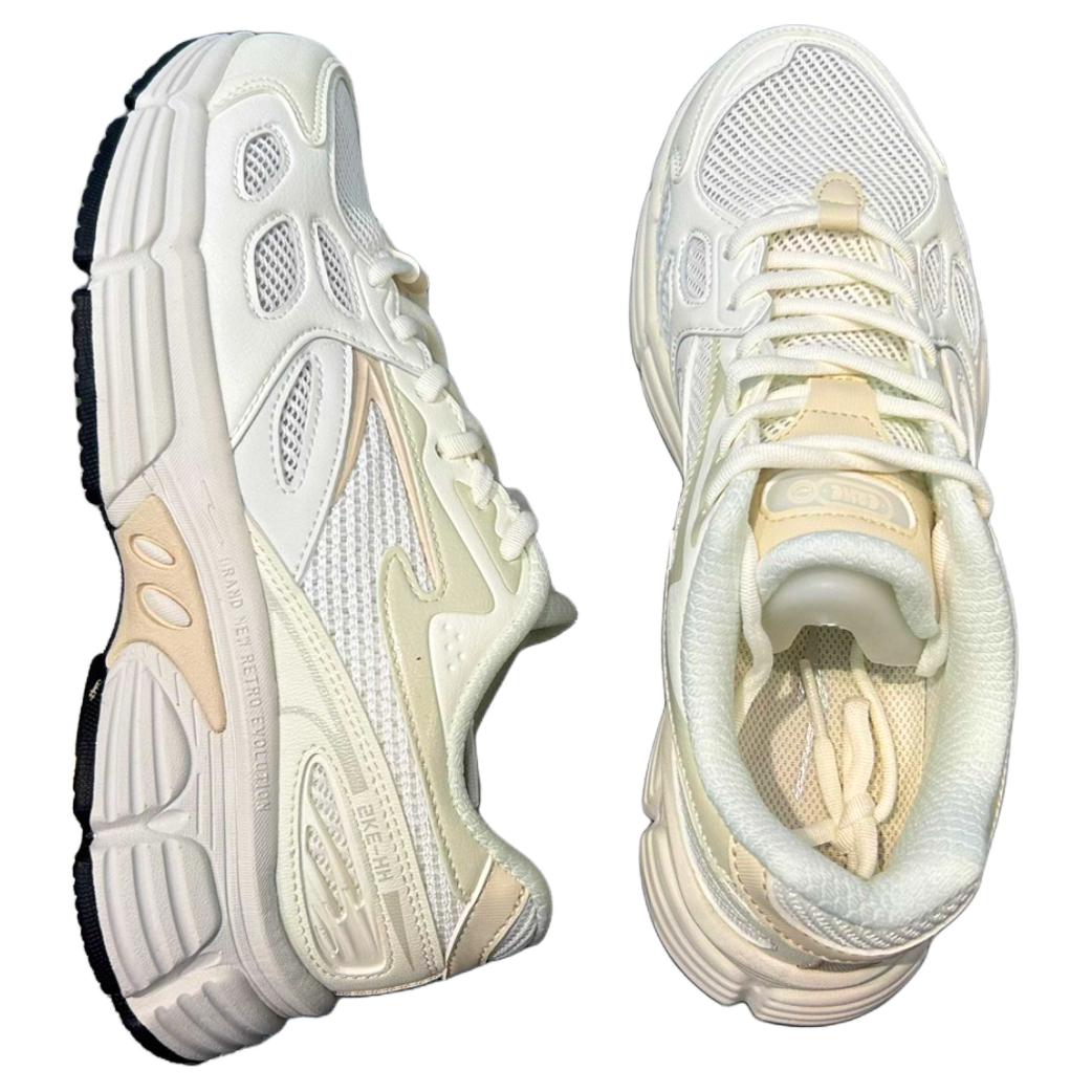 Erke Comfortable Breathable Lightweight Low top Platform Running Shoes Women’s White