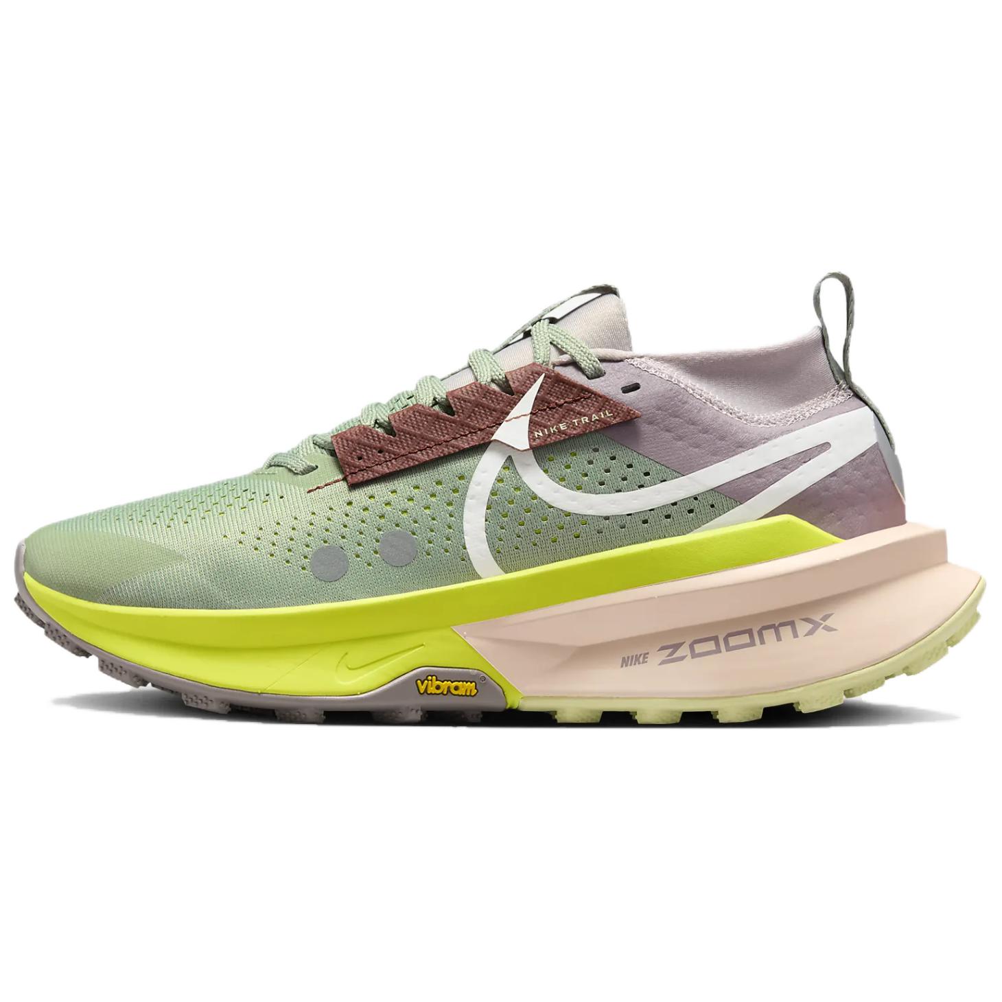 Женские кроссовки Nike ZoomX Zegama Trail 2 (зелено-коричневые)
