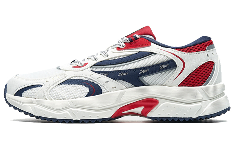 XTEP Cushioning Slip Resistant Abrasion Resistant Low top Running Shoes Men’s White Blue Red