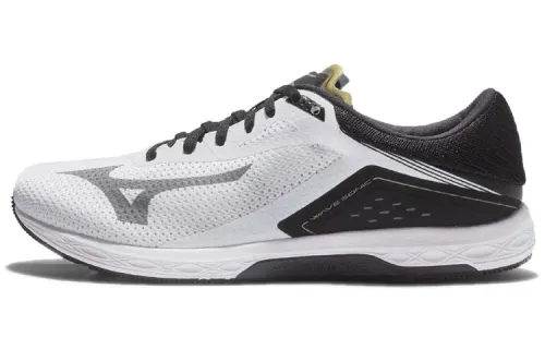 Mizuno Sonic Wave Comfortable Breathable Low top Running Shoes Men's White Black