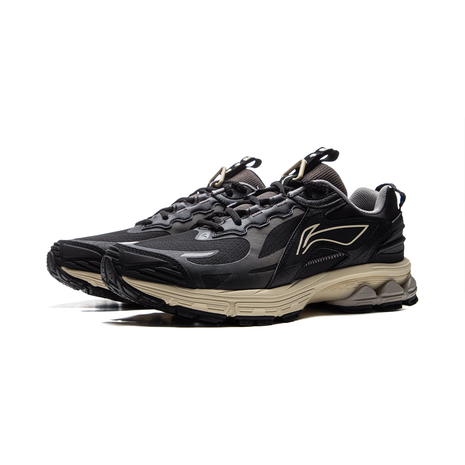 Li Ning Fuyao 2.0 Trail Fabric Slip Resistant Abrasion Resistant Low top Casual Running Shoes Men’s Black