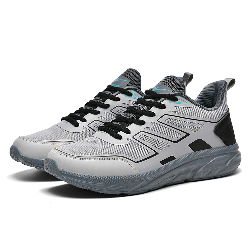 Binary Cushioning Rebound Lightweight Breathable Slip Resistant Low top Running Shoes Men’s Gray