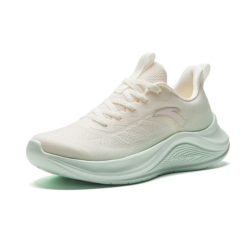 Anta Wander Cushioning Abrasion Resistant Breathable Lightweight Low top Running Shoes Women’s Beige Green