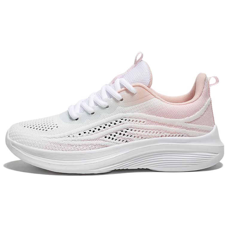 RUIKE Abrasion Resistant Breathable Height Increasing Low top Casual Running Shoes Women’s White Pink