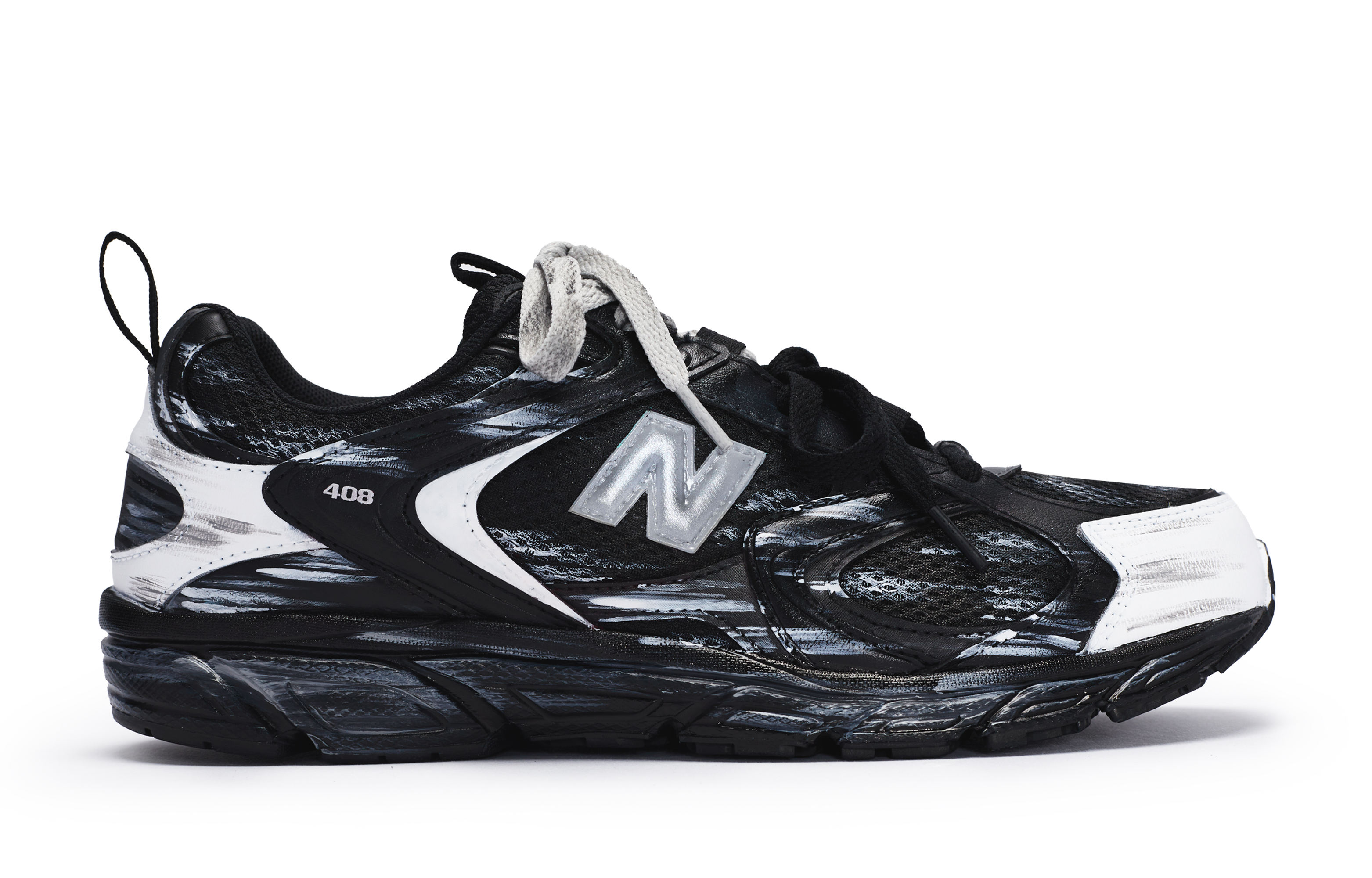 New Balance 408 Slip Resistant Slip Resistant Low top Casual Running Shoes Unisex Black Gray White