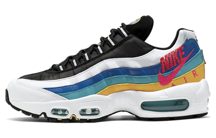 Женские кроссовки Nike Nike Air Max 95 PRM (бело-сине-желтые)