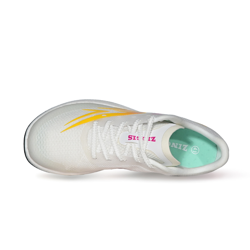 ZINGIS Slip Resistant Low top Sprint Running Shoes Unisex White