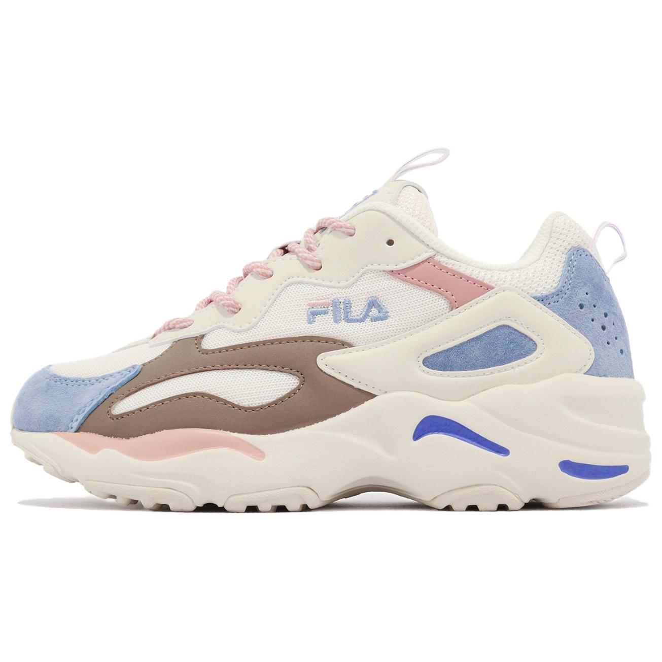 FILA Ray Tracer Cushioning, Wear Resistant Low top Chunky Sneakers Unisex White
