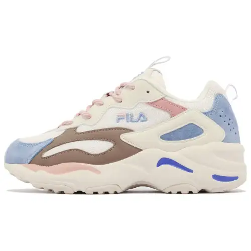 FILA Ray Tracer Cushioning, Wear Resistant Low top Chunky Sneakers Unisex White