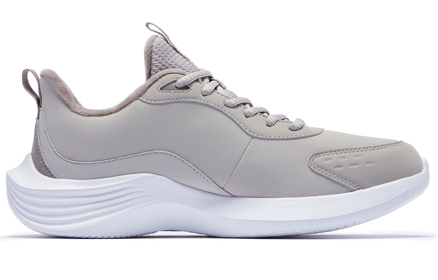 QIAODAN Light Cloud Fleece Lined Thermal, Leather Upper Waterproof, Lightweight Rebound