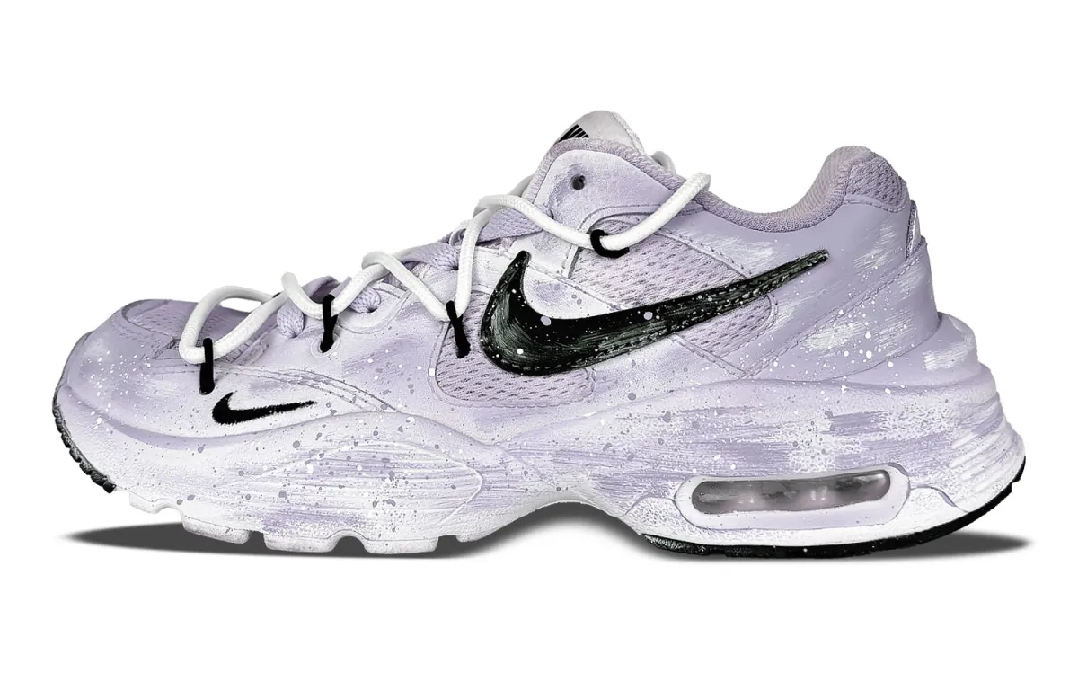 Nike Air Max Fusion Slip Resistant Abrasion Resistant Low top Running Shoes Women's Purple White