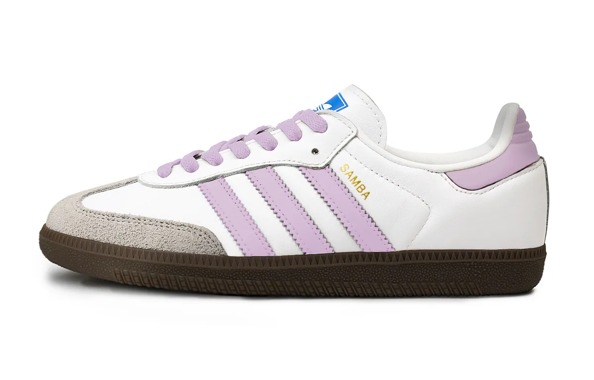 Adidas Originals SAMBA OG Wisteria Enthusiast Waterproof Cushioning Low top Skateboard Shoes Unisex Purple