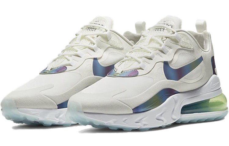 Кроссовки Nike Air Max 270 React "Bubble Pack" (бело-зеленые) — Белыйзелёный — фото 3