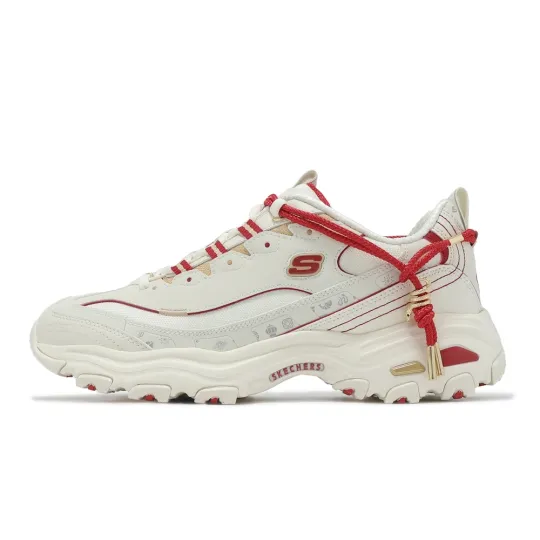 Skechers D'Lites 1.0 Abrasion Resistant Lightweight Height Increasing Low top Chunky Sneakers Men's Ecru