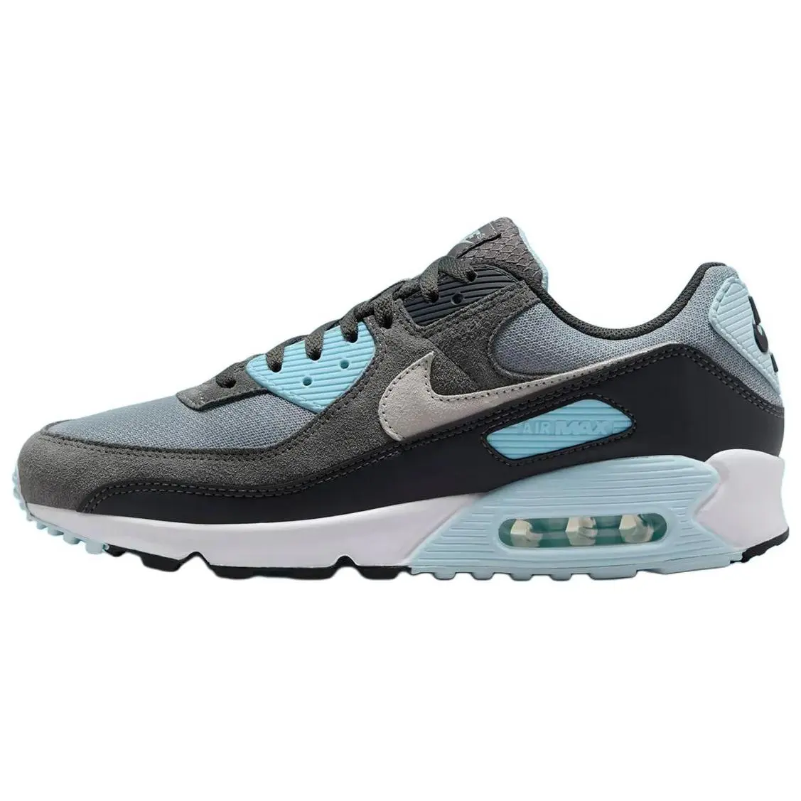 Nike Air Max 90 Abrasion Resistant Abrasion Resistant Low top Casual Running Shoes Unisex Gray Black