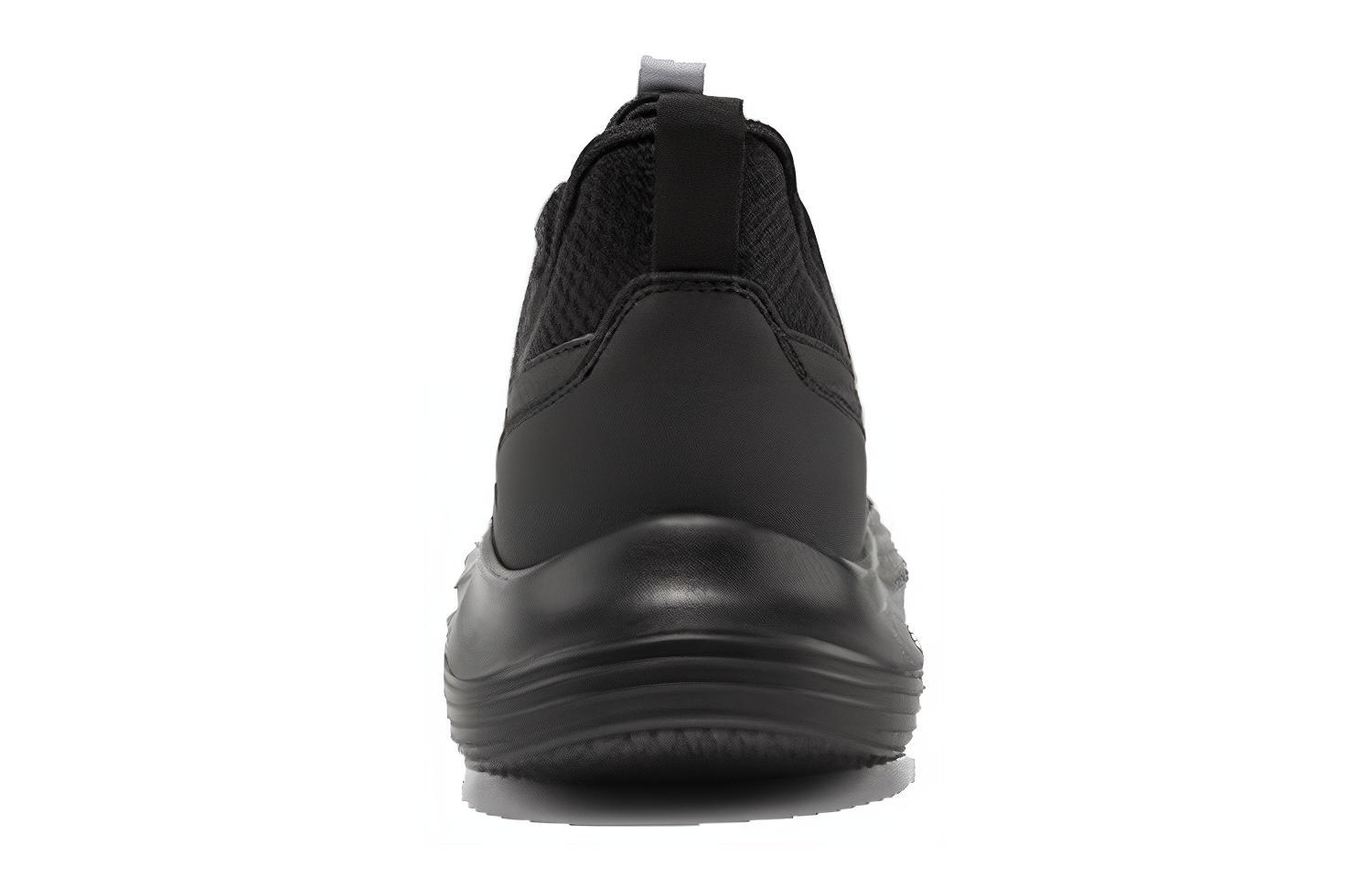 Erke Leather Cushioning Slip Resistant Abrasion Resistant Waterproof Low top Running Shoes Men’s Jet Black