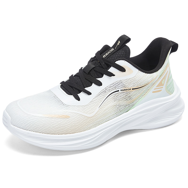Warrior Cushioning Slip Resistant Low top Training Casual Running Shoes Men’s White Yellow