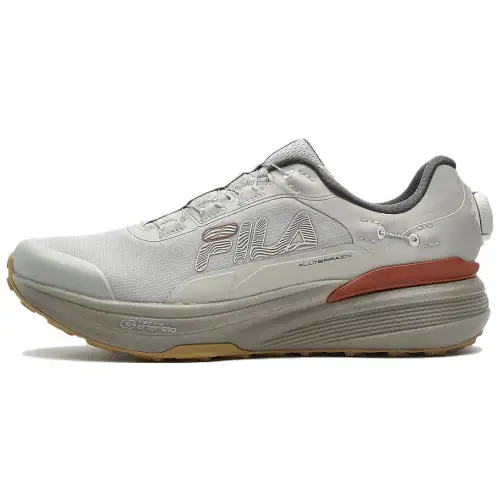 FILA BOA LYNX EVO Textile, Synthetic Leather, TPU Low top Casual Running Shoes Men's Silver Gray