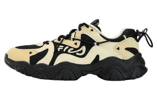 FILA Cat Claw 4.0 Textile, Synthetic Leather Trendy Low top Chunky Sneakers Men's Black Beige