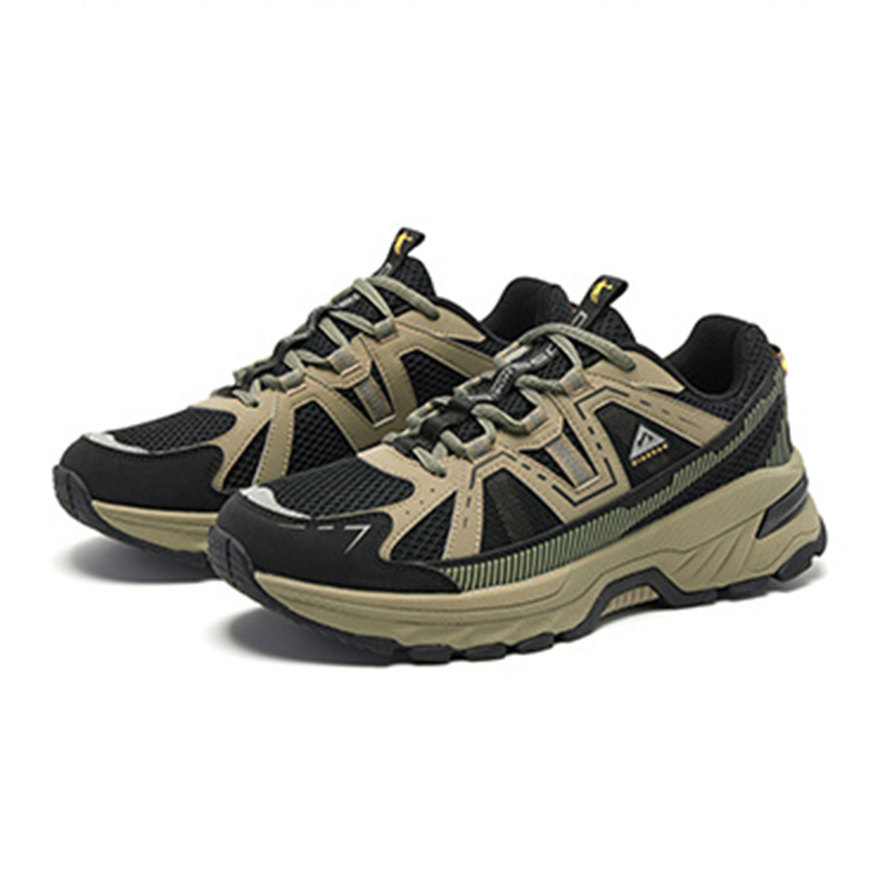 QIAODAN Cushioning Slip Resistant Breathable Low top Outdoor Shoes Men’s Black Green