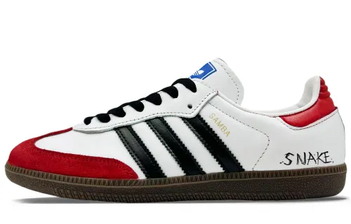Adidas Originals SAMBA OG Slip Resistant Slip Resistant Low top Skateboard Shoes Unisex Black White Red