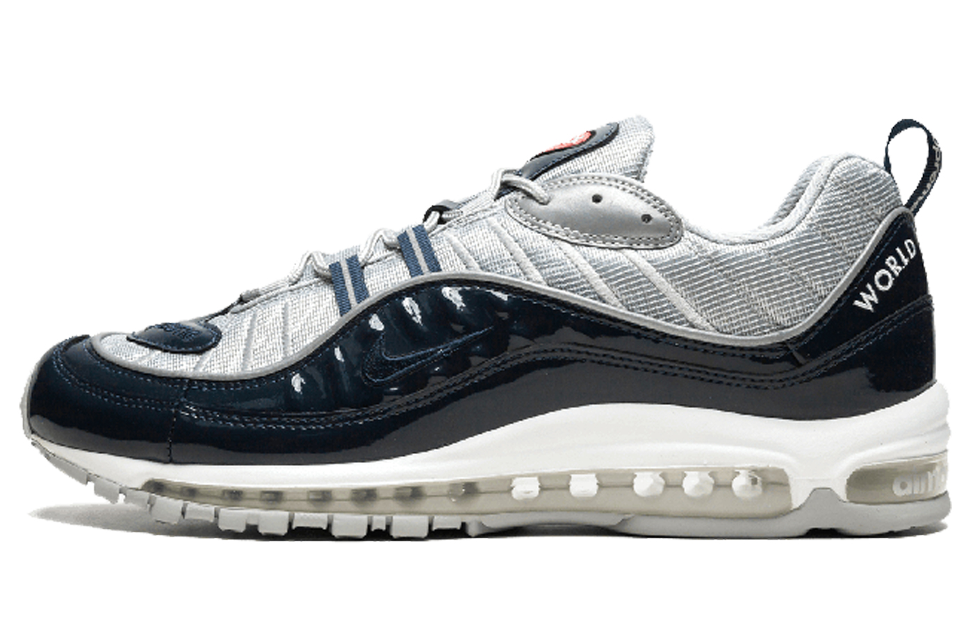 Supreme x Nike Air Max 98 Comfortable and Versatile Low-top Running Shoes Men's Obsidian