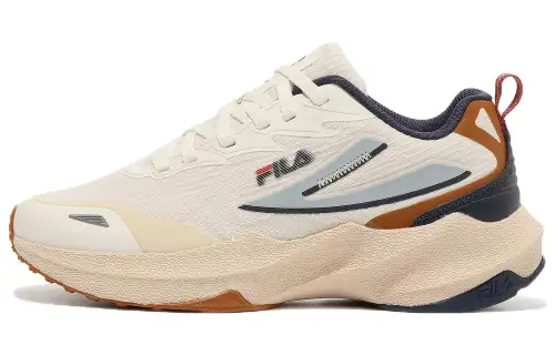 FILA Nre E3 Synthetic Leather Low top Running Shoes Unisex Beige Gray