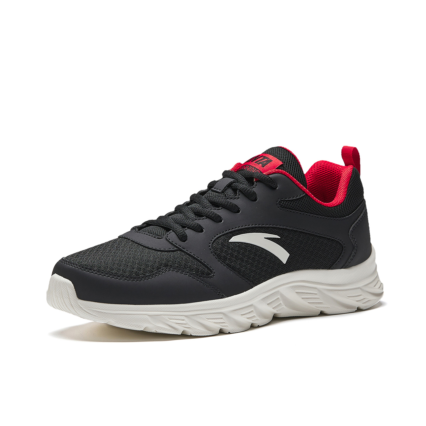 Anta Cushioning Breathable Cushioning Breathable Low top Casual Running Shoes Men’s Basic Black Classic Red