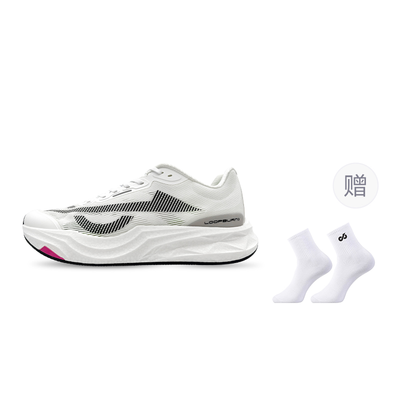 LOOP BURN Gale Running Shoes Unisex Low Top Pink, Orange, White