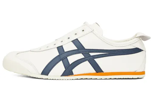 Onitsuka Tiger Onitsuka Tiger MEXICO 66 Slip-On retro waterproof low-top casual urban commuting running shoes for men and women, white, blue and yellow