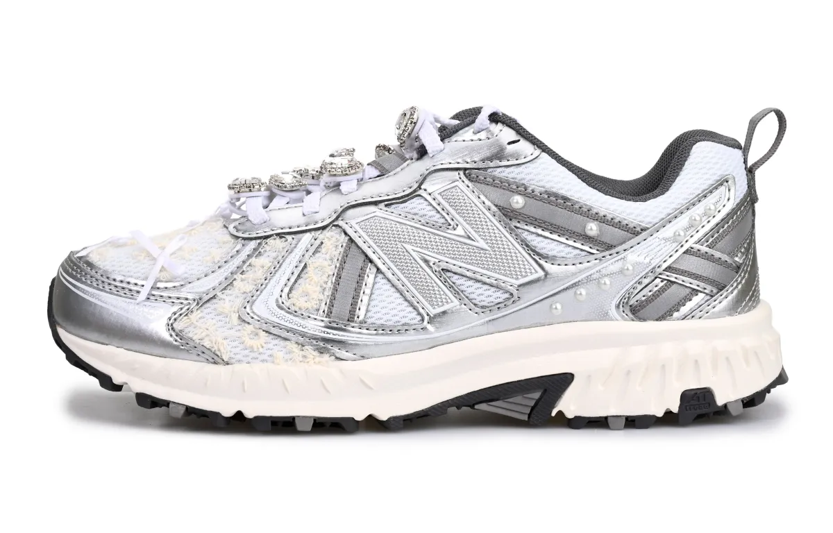 New Balance NB 410 Cushioning Slip Resistant Low top Running Shoes Unisex White Silver