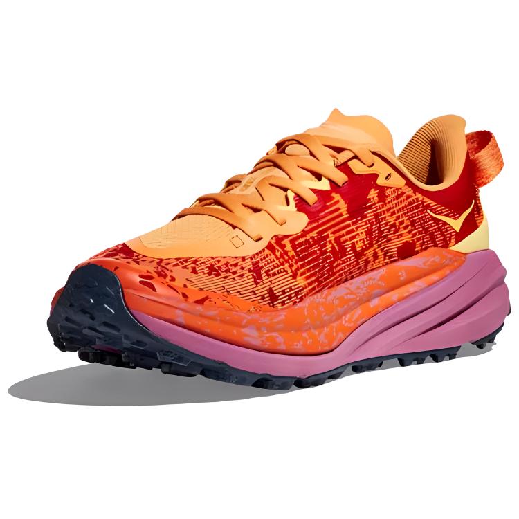 HOKA ONE ONE Slip Resistant, Abrasion Resistant, Lightweight Low top Running Shoes Women’s Red Orange