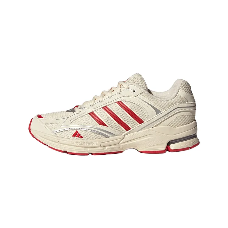 Adidas Spiritain 2000 PU, Textile, Synthetic Leather Low top Casual Running Shoes Unisex White Red Silver