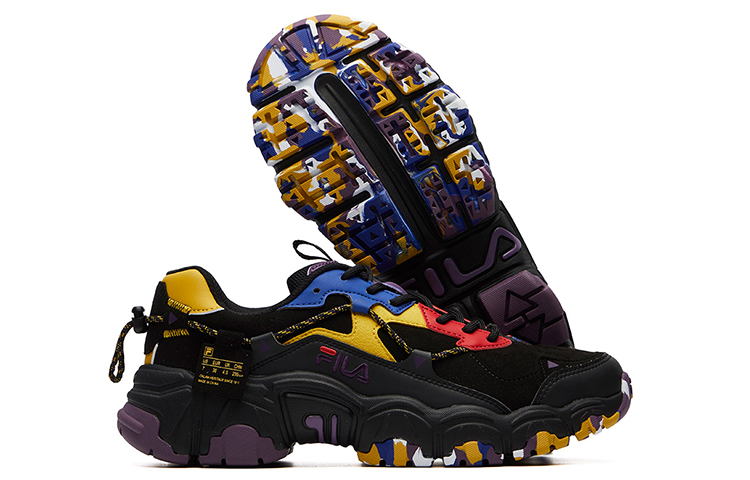 Женские кроссовки Fila FUSION (черно-оранжевые) — фото 6