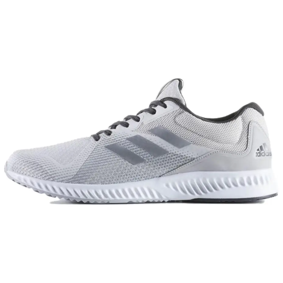 Adidas Aerobounce Slip Resistant Abrasion Resistant Low top Casual Running Shoes Men's White Gray
