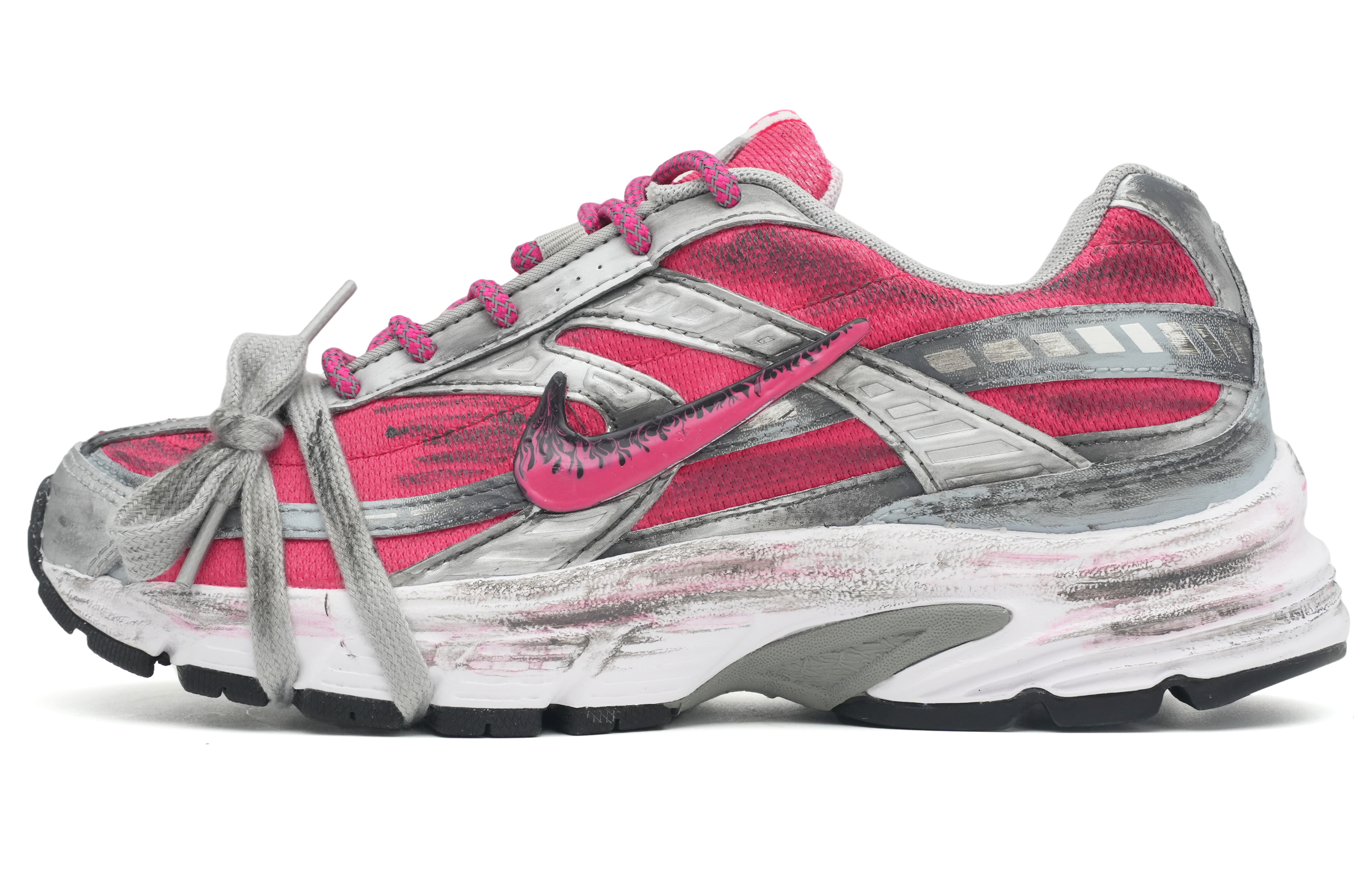 Nike Initiator Cushioning Slip Resistant Abrasion Resistant Lightweight Low top Casual Running Shoes Women's Red