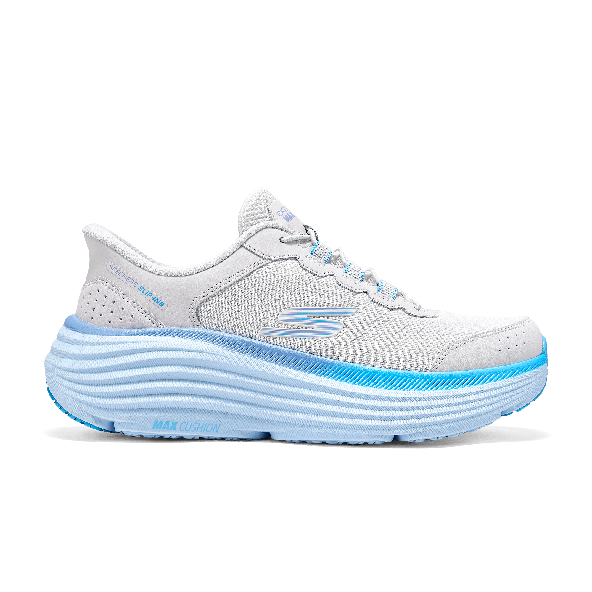 Skechers Women’s GO Textile, Synthetic Leather Abrasion Resistant Low top Running Shoes Women’s Gray Blue