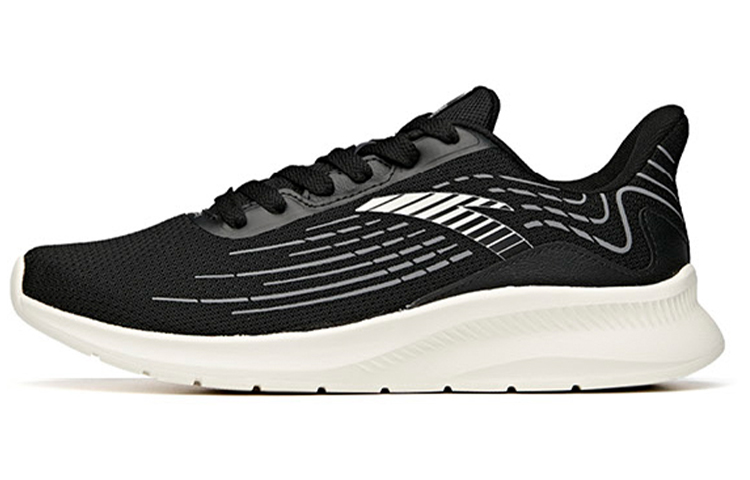 Anta Cushioning Slip Resistant Abrasion Resistant Breathable Lightweight Low top Running Shoes Men’s Black Gray White