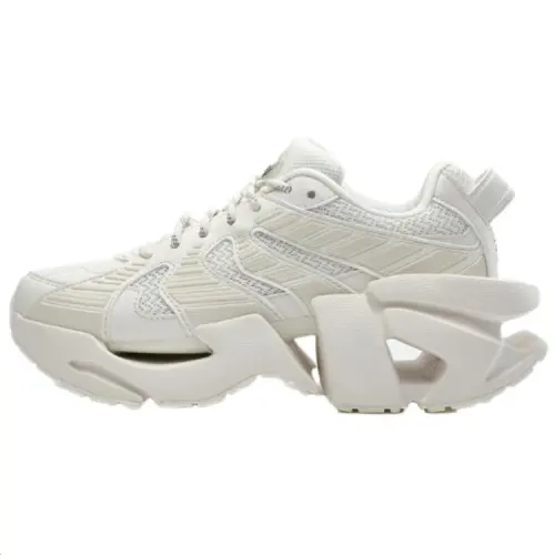 FILA Textile, Synthetic Leather Cushioning Abrasion Resistant Breathable Low top Chunky Sneakers Men's White