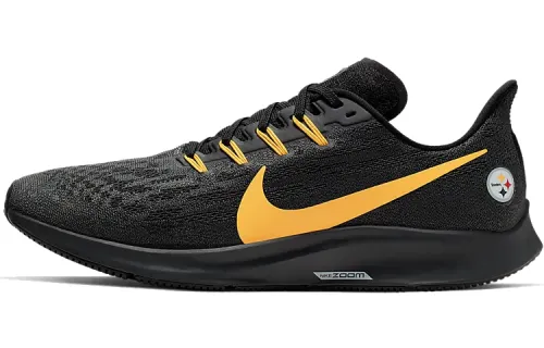 Nike Pegasus 36 Pittsburgh Steelers mesh shock-absorbing anti-slip low-top running shoes for men and women, black
