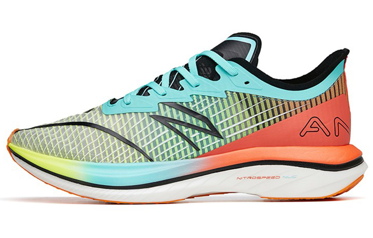Anta Cushioning Slip Resistant Abrasion Resistant Low top Running Shoes Men’s Blue Orange White