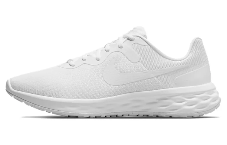 Nike REVOLUTION 6 Abrasion Resistant Breathable Low top Casual City Commuting Running Shoes Men's White