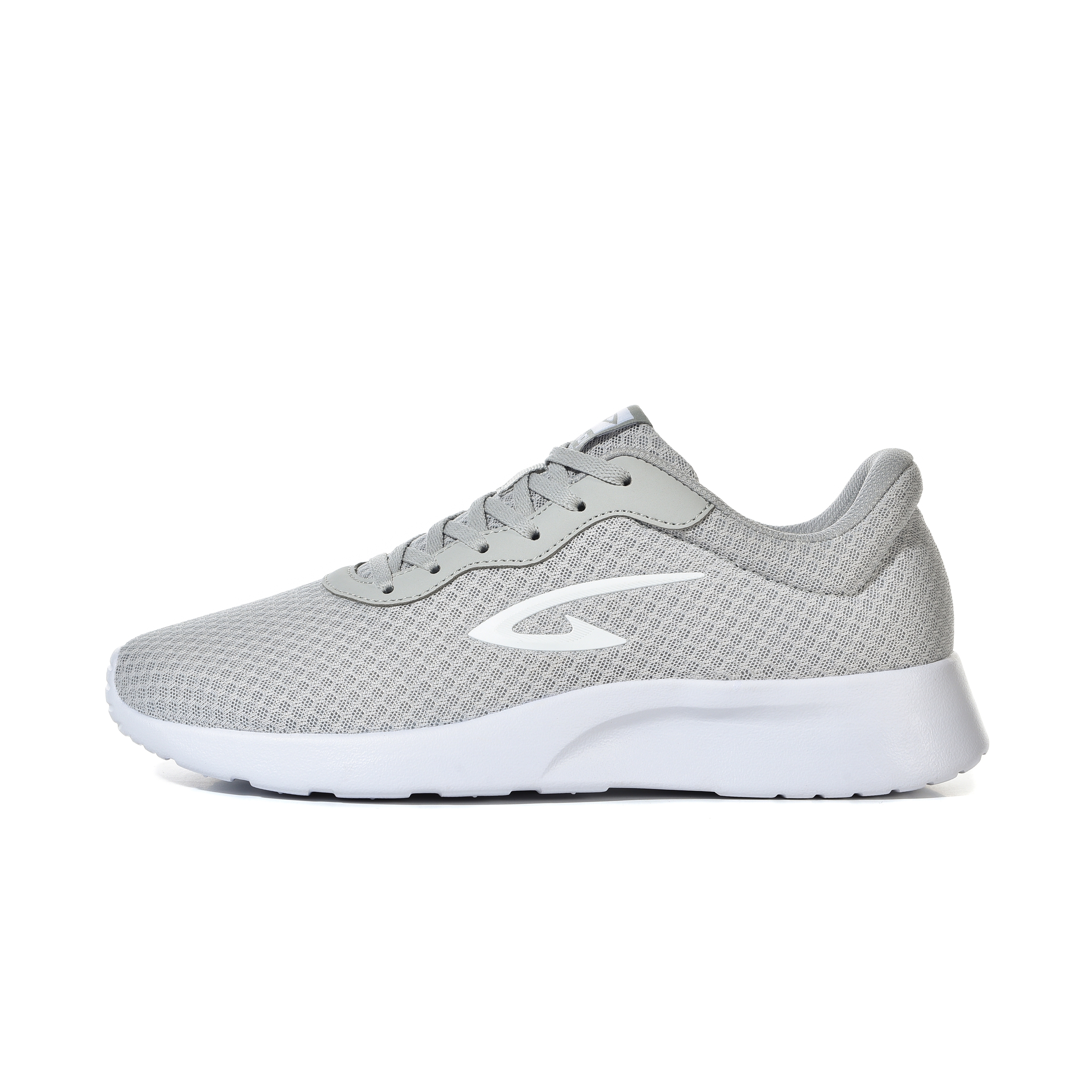 DEERWAY Running Shoes Unisex Low Top White Silver Gray