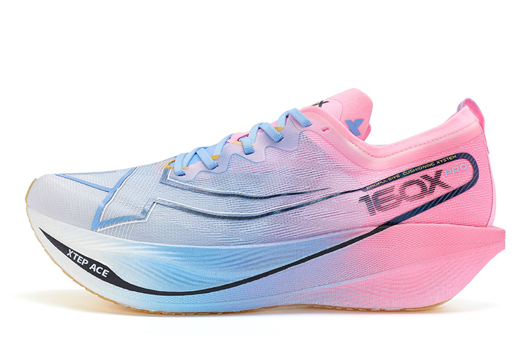 XTEP 160X 5.0 PRO Running Shoes Men’s Low Top Fluorescent Cherry Pink/Moon Blue