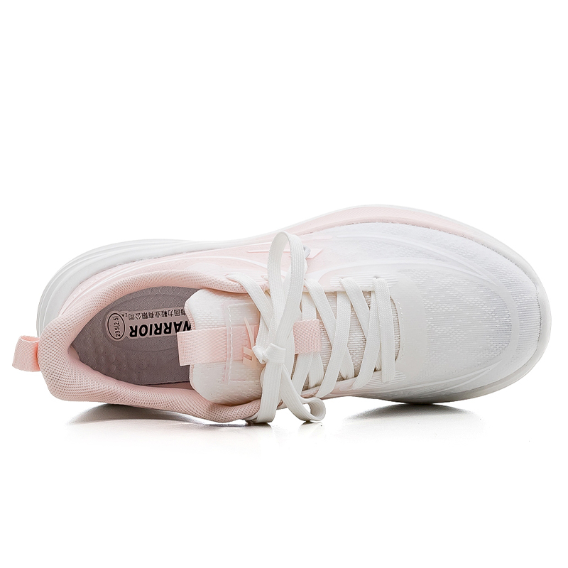 Warrior Cushioning Slip Resistant Breathable Rebound Low top Casual Training Sprint Running Shoes Women’s White Pink