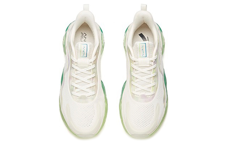 Anta Fabric Cushioning Slip Resistant Abrasion Resistant Low top Running Shoes Men’s White Green