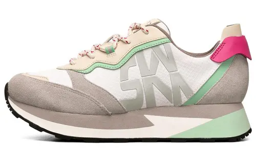 Skechers Lightweight Fabric Low top Running Shoes Women's White Gray Green