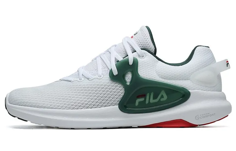 FILA Athletics Lace Up Cushioning Abrasion Resistant Breathable Low top Running Shoes Men's White Green
