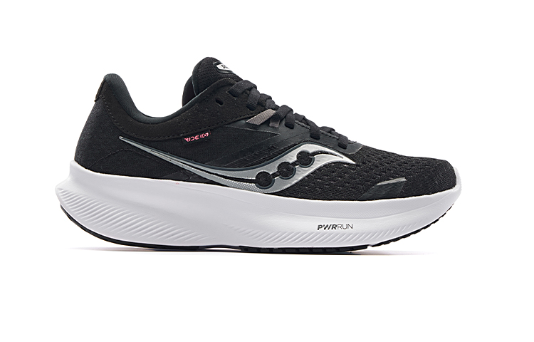 Saucony Ride 16 Mesh Cushioning Slip Resistant Abrasion Resistant Low top Sprint Running Shoes Women’s Black White